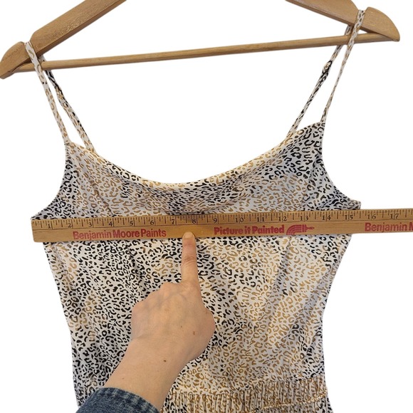 Current Air Anthropologie Leopard Animal Print Midi Dress Small Strappy Cowl - Picture 6 of 10